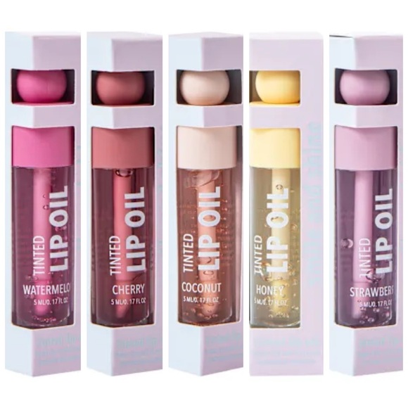 Tinted Lip Oil - Watermelon, Cherry, Coconut, Honey, Strawberry Pk. 1 - Picture 3 of 3